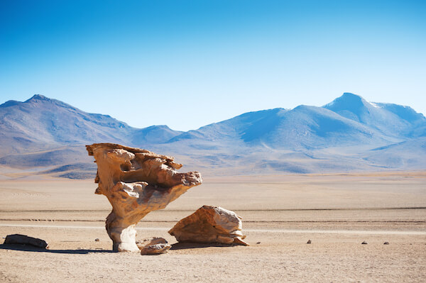Strange rock formations in the Altiplano of Bolivia