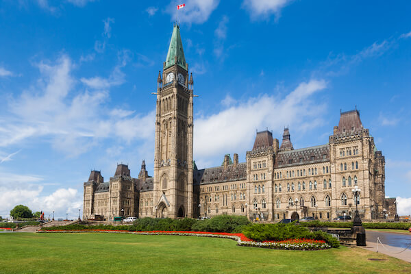 Canada parliament and peace tower in Ottawa