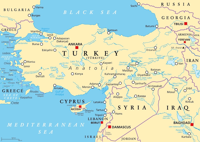 cyprus mediterranean map