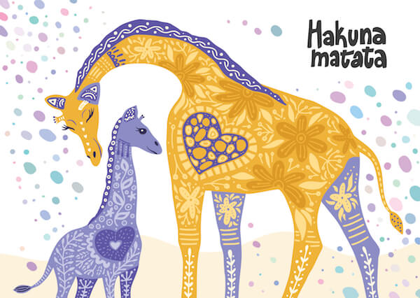 Hakuna Matata - giraffe with calf