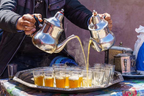 Moroccan mint tea ceremony