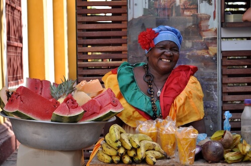 Colombian Palenquera selling fruits - image by Jobsstock/shutterstock.com