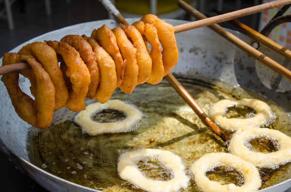 Picarones are a typical street food in Peru