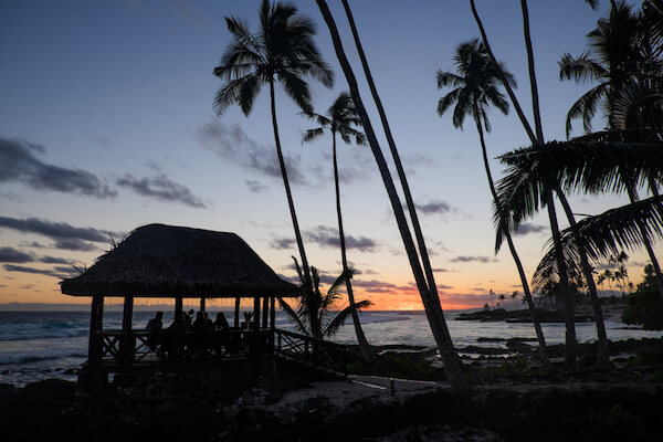 Samoa sunset on beach