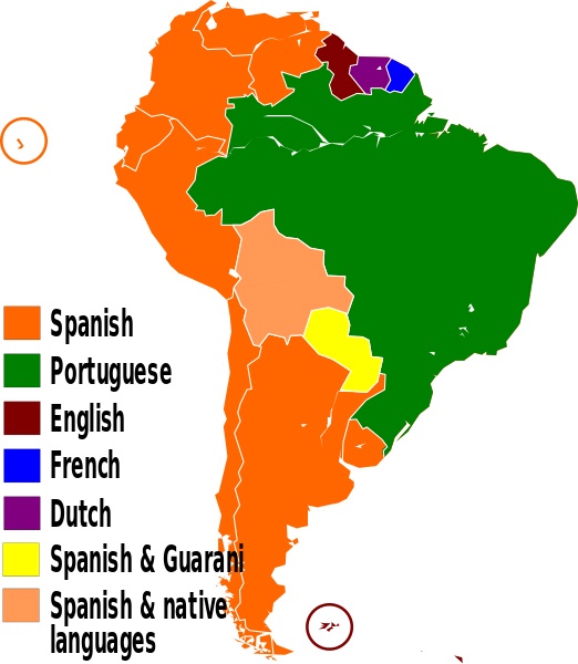 south america language map