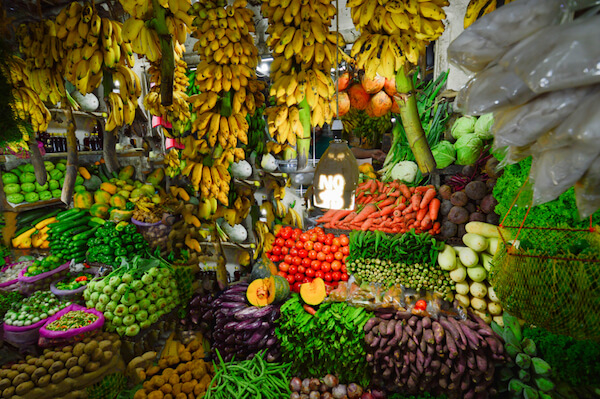 Fresh fruits at the market in Sri Lanka