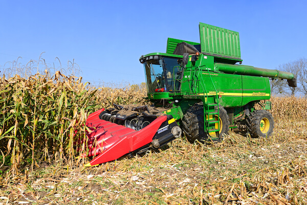 Ukraine is Europe's breadbasket, harvester in field - image by smereka/shutterstock.com