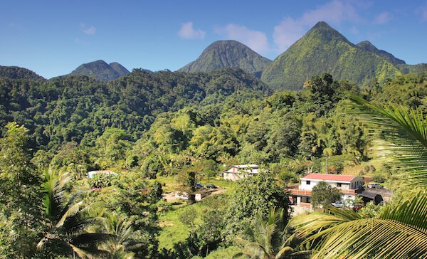 Dominican Republic landscape with mountains