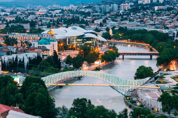 Tbilisi Bridge of Peace over the Mtkvari River