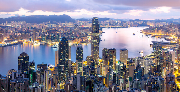 Hong Kong City Skyline at Twilight