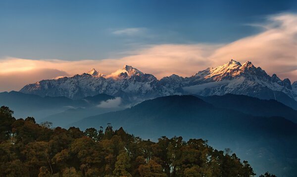 Kanchenjunga - India's highest mountain at sunrise