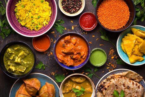 Variety of Indian dishes
