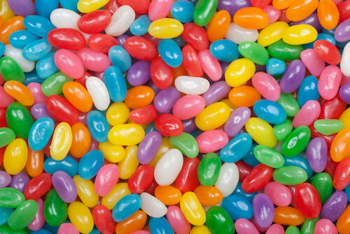 multicolour candies: jelly beans