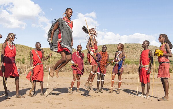 Maasai are famous for their high jumping skills - image by iSelena