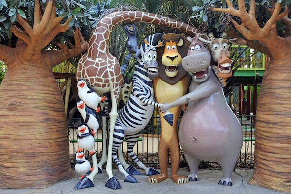 Madagascar characters in Disneyland Gold Coast