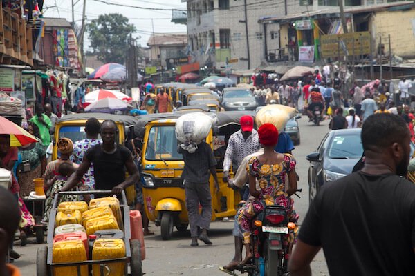 Busy street in Lagos Nigeria - image by Tayvay/shutterstock.com