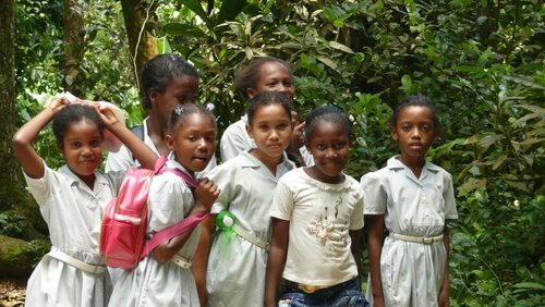 Children in the Seychelles - in school uniform