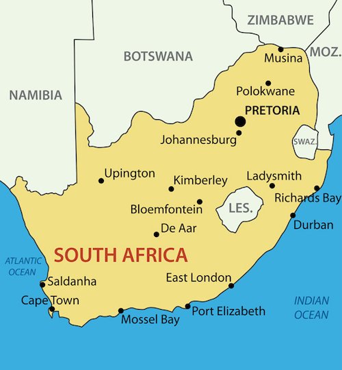 South Africa Map - shutterstock.com