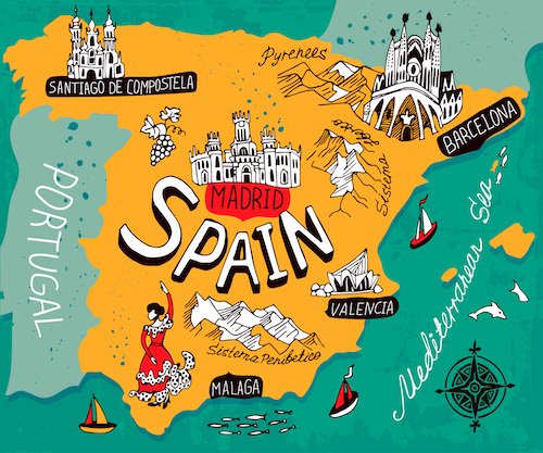 Spain Map by Daria I./Shutterstock.com
