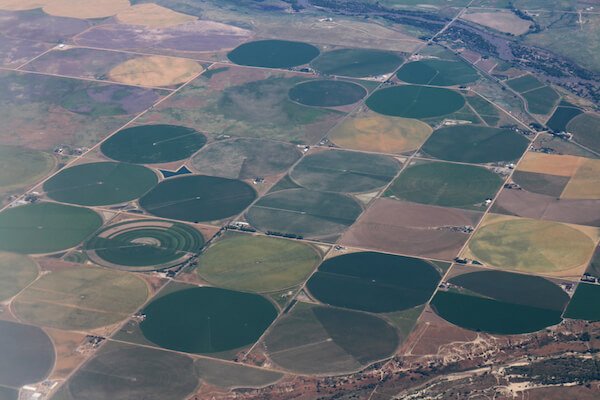 Crop fields in the USA