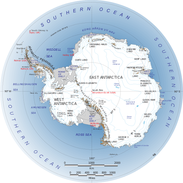 Antarctica Map by Nasa