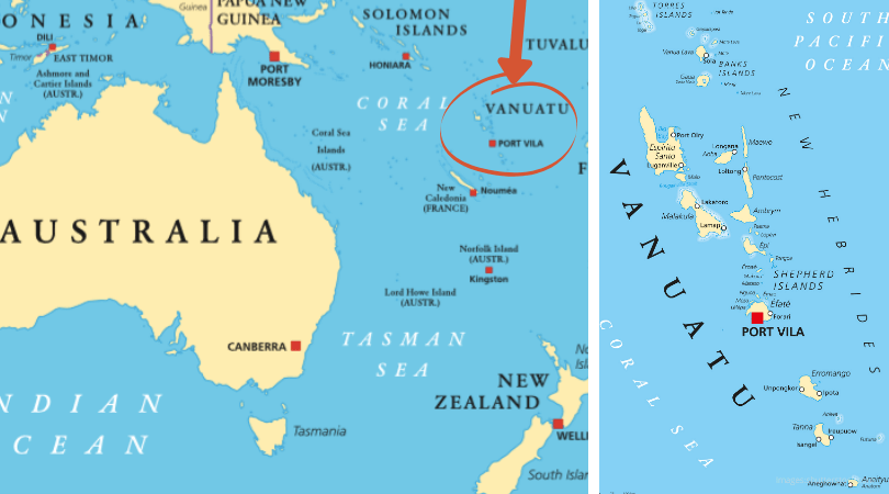 Maps of Vanuatu in the South Pacific Ocean