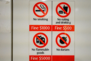 Singapore fine signs